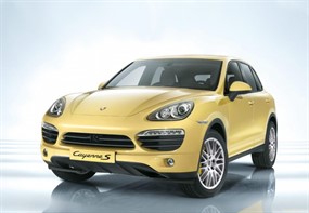 黄色卡宴汽车图片